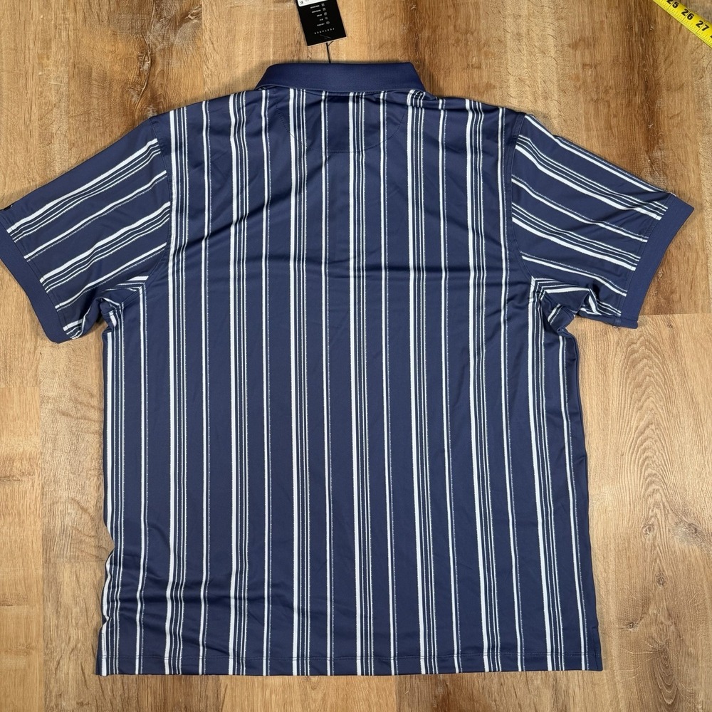 NWT Bad Birdie Ridge Golf Polo Shirt Mens XXL Winning Streak Cobalt Striped - Picture 5 of 7